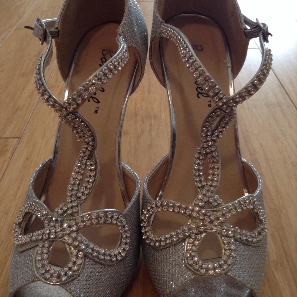 Prom Wedding Bridal Pageant Silver Rhinestone Heel - Picture 3 of 8